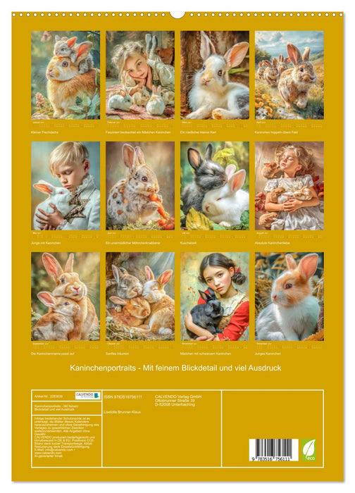 Kaninchenportraits - Mit feinem Blickdetail und viel Ausdruck (CALVENDO Premium Wandkalender 2027)