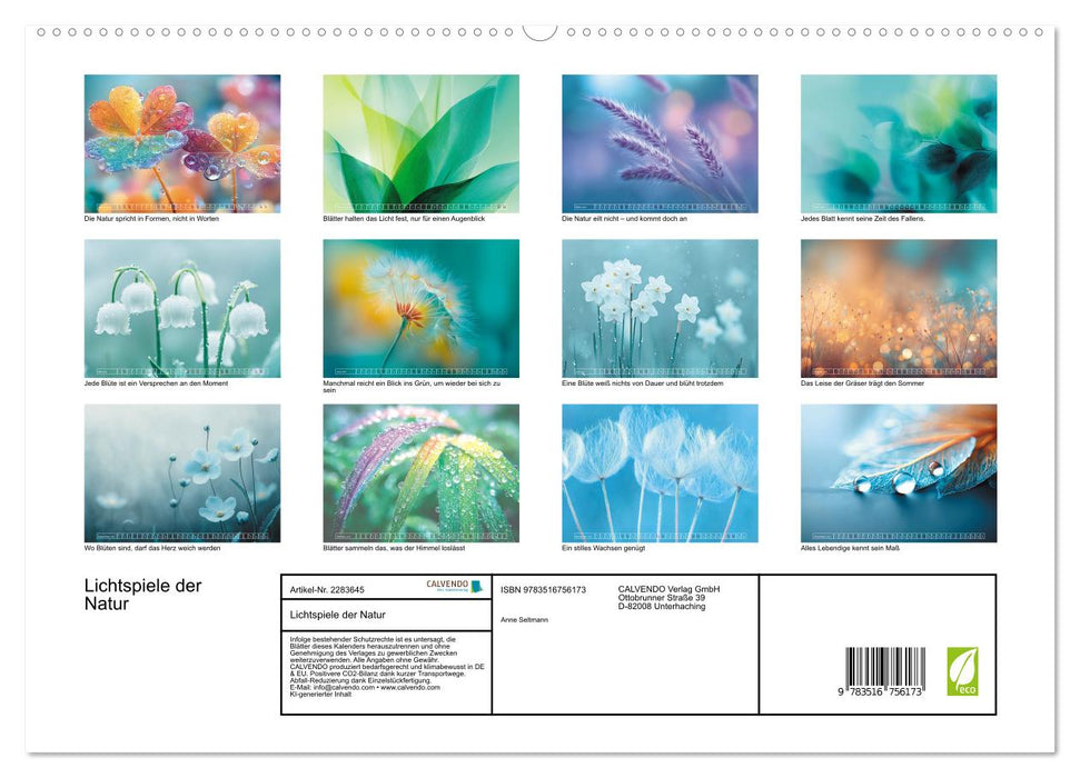 Lichtspiele der Natur (CALVENDO Premium Wandkalender 2027)