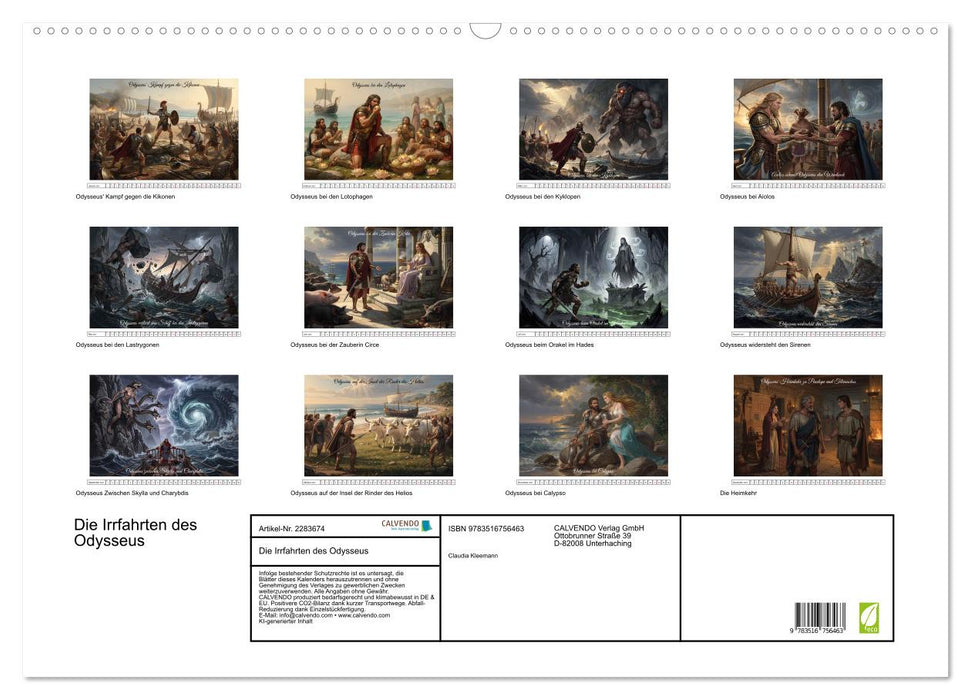 Die Irrfahrten des Odysseus (CALVENDO Wandkalender 2027)