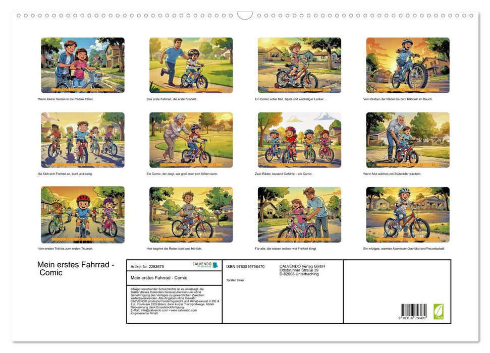 Mein erstes Fahrrad - Comic (CALVENDO Wandkalender 2027)