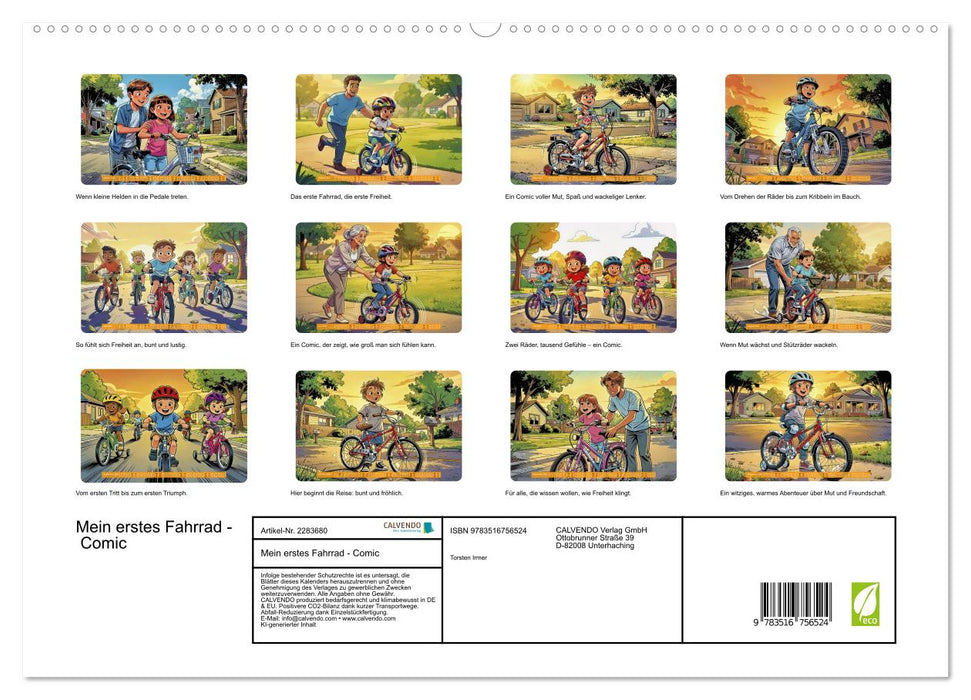 Mein erstes Fahrrad - Comic (CALVENDO Premium Wandkalender 2027)
