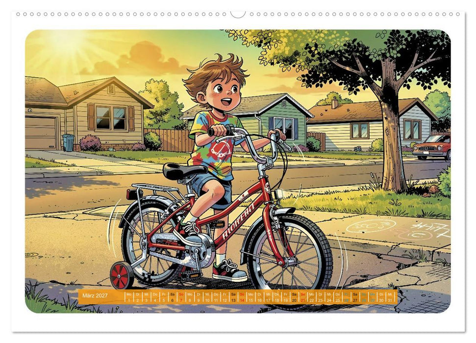 Mein erstes Fahrrad - Comic (CALVENDO Premium Wandkalender 2027)