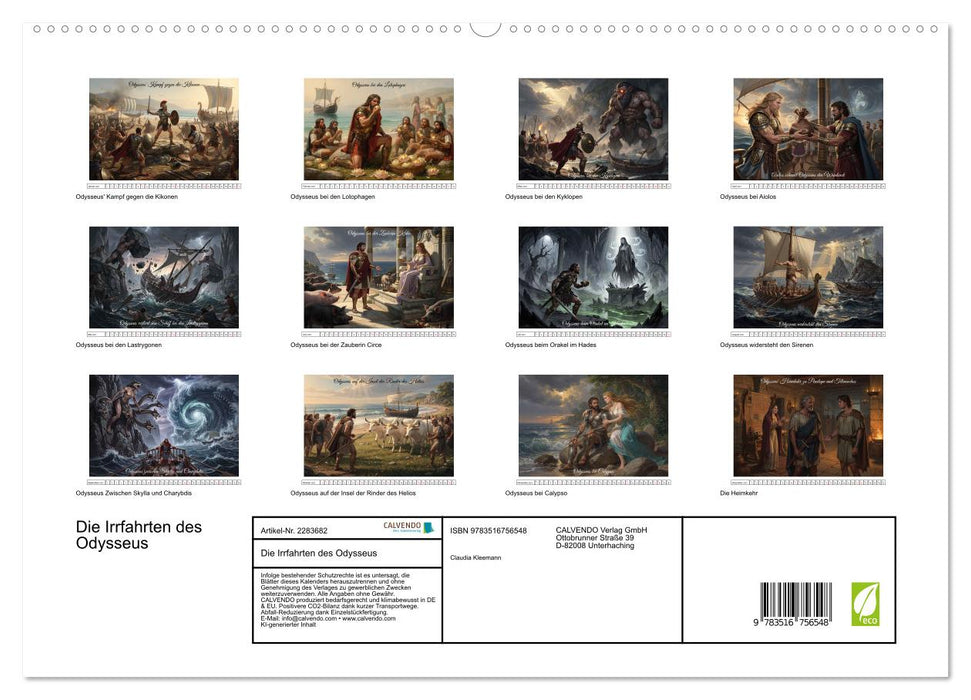 Die Irrfahrten des Odysseus (CALVENDO Premium Wandkalender 2027)