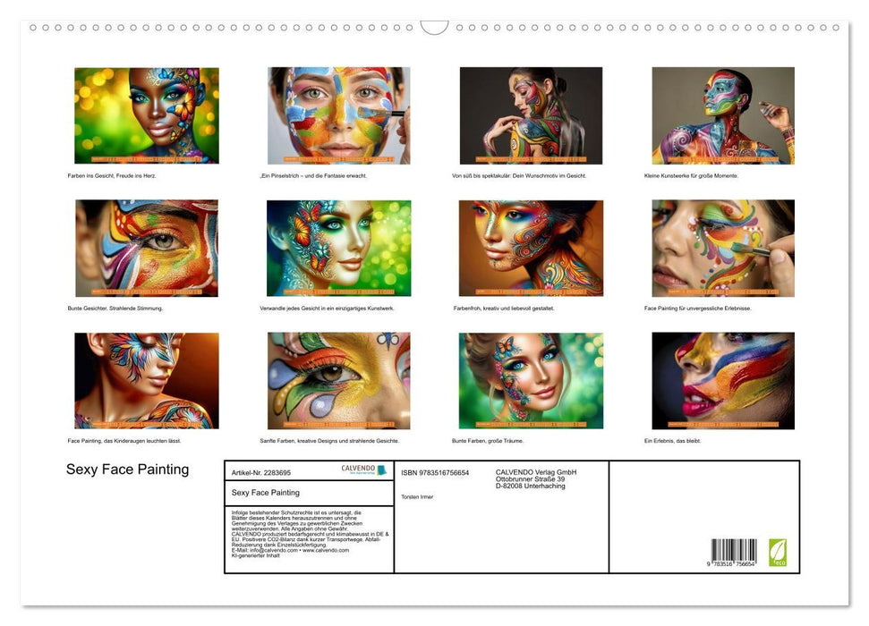 Sexy Face Painting (CALVENDO Wandkalender 2027)
