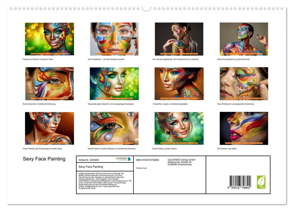 Sexy Face Painting (CALVENDO Premium Wandkalender 2027)