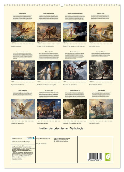 Helden der griechischen Mythologie (CALVENDO Premium Wandkalender 2027)
