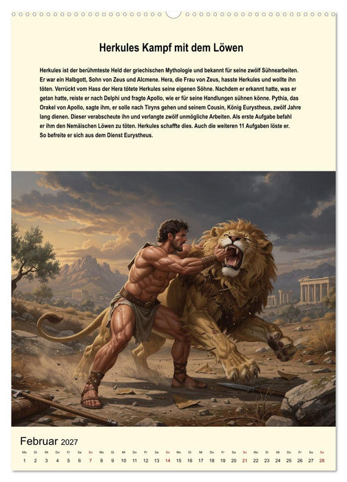 Helden der griechischen Mythologie (CALVENDO Premium Wandkalender 2027)