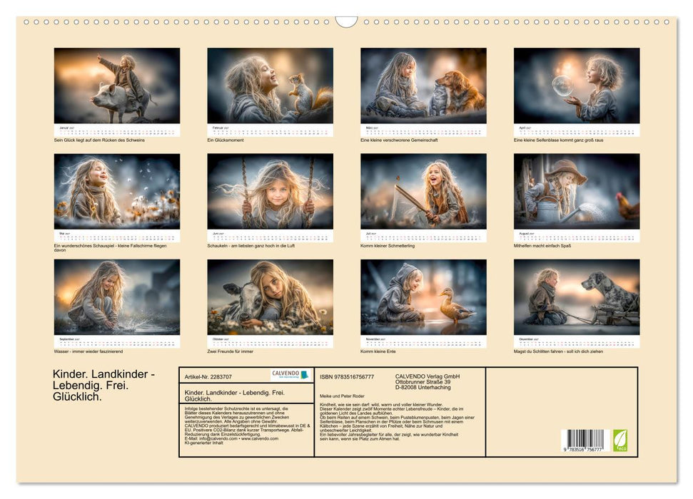 Kinder. Landkinder - Lebendig. Frei. Glücklich. (CALVENDO Wandkalender 2027)