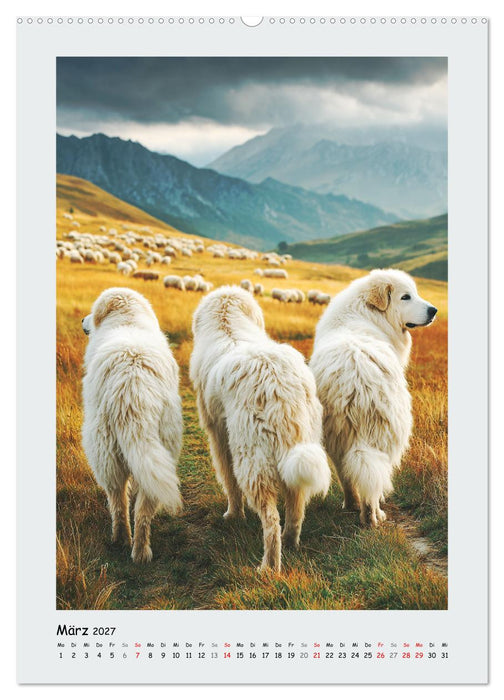 Pyrenäenberghunde. Stolze und wachsame Beschützer (CALVENDO Wandkalender 2027)