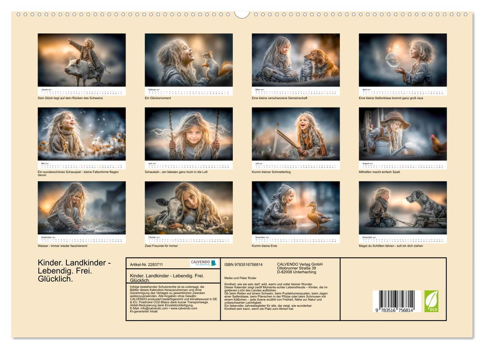 Kinder. Landkinder - Lebendig. Frei. Glücklich. (CALVENDO Premium Wandkalender 2027)