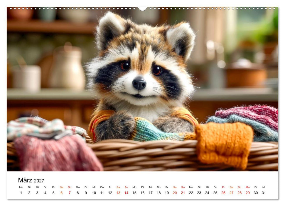 Waschbären - Klein. Knuddelig. Herzerwärmend. (CALVENDO Premium Wandkalender 2027)