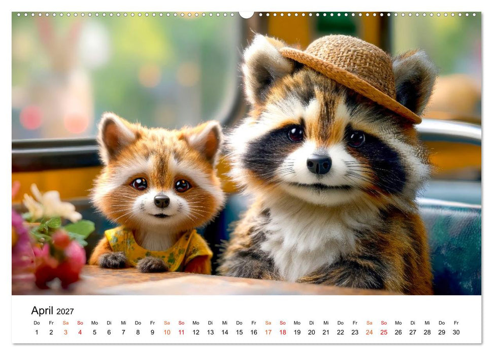 Waschbären - Klein. Knuddelig. Herzerwärmend. (CALVENDO Premium Wandkalender 2027)