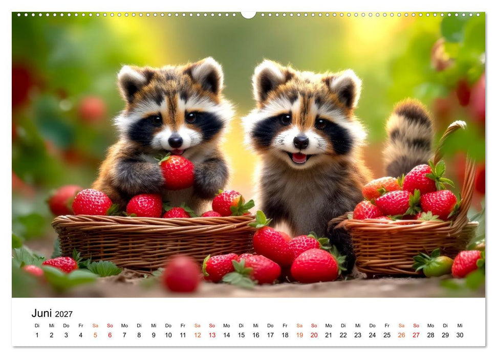 Waschbären - Klein. Knuddelig. Herzerwärmend. (CALVENDO Premium Wandkalender 2027)
