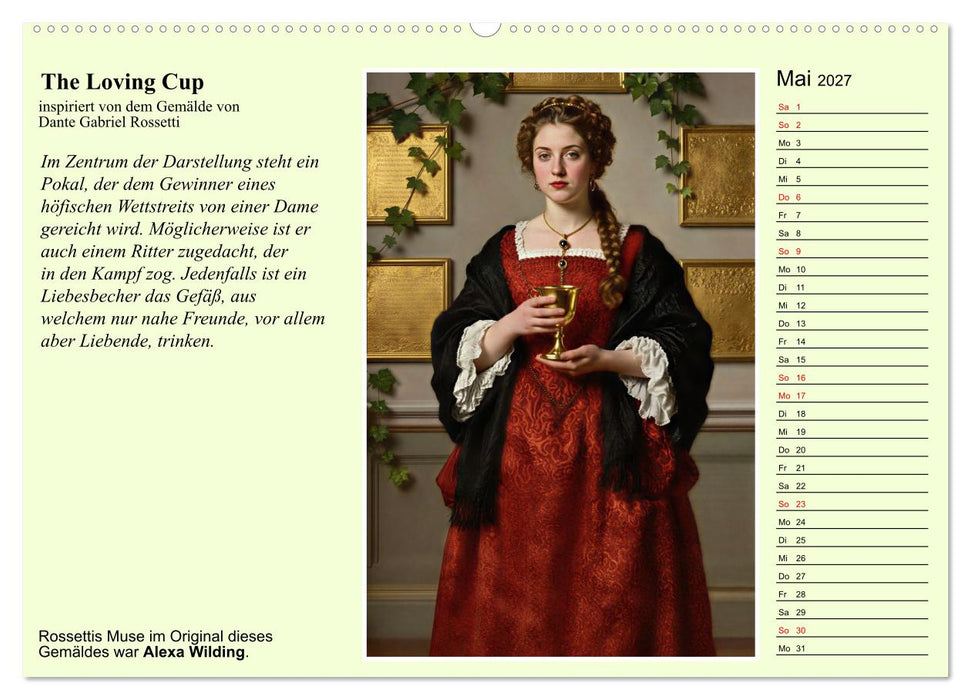 Rossettis Musen, neue Bilder zu symbolistischen Traumwelten (CALVENDO Wandkalender 2027)
