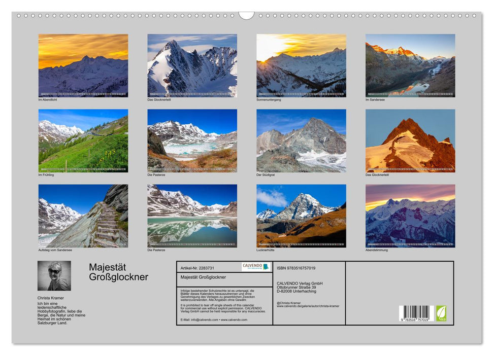Majestät Großglockner (CALVENDO Wandkalender 2027)