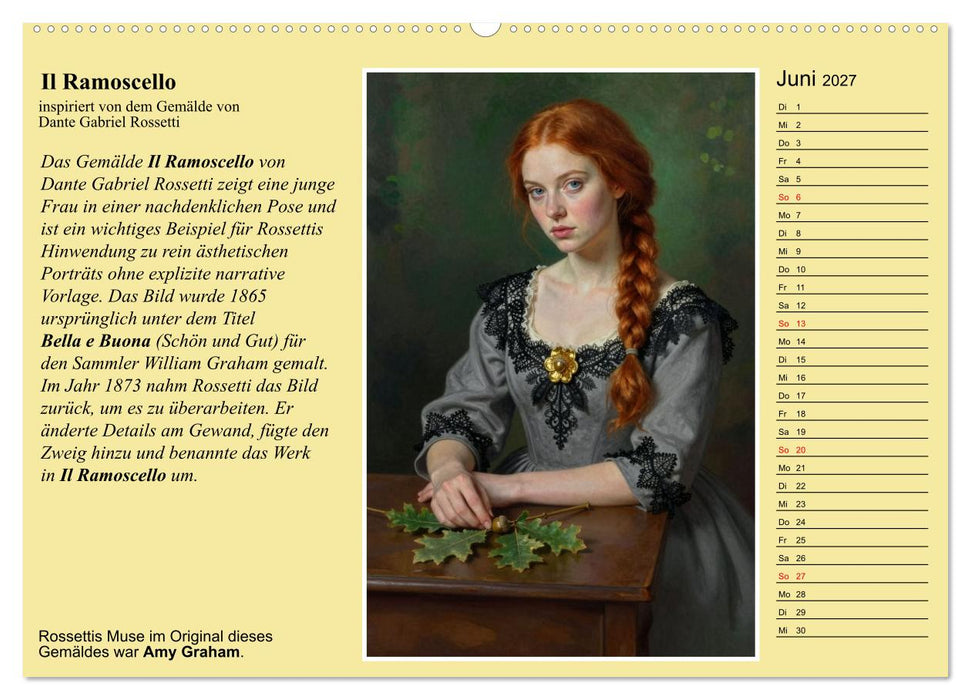 Rossettis Musen, neue Bilder zu symbolistischen Traumwelten (CALVENDO Premium Wandkalender 2027)
