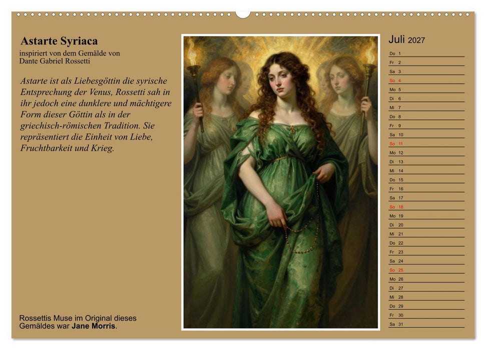 Rossettis Musen, neue Bilder zu symbolistischen Traumwelten (CALVENDO Premium Wandkalender 2027)