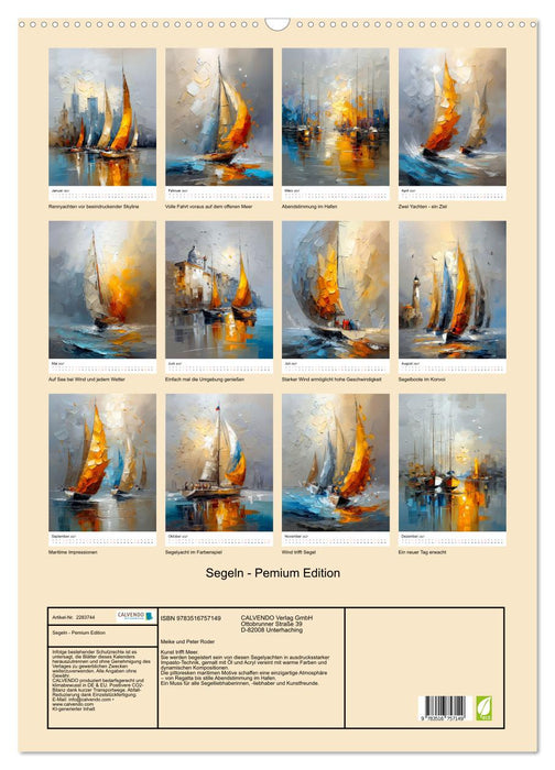 Segeln - Pemium Edition (CALVENDO Wandkalender 2027)