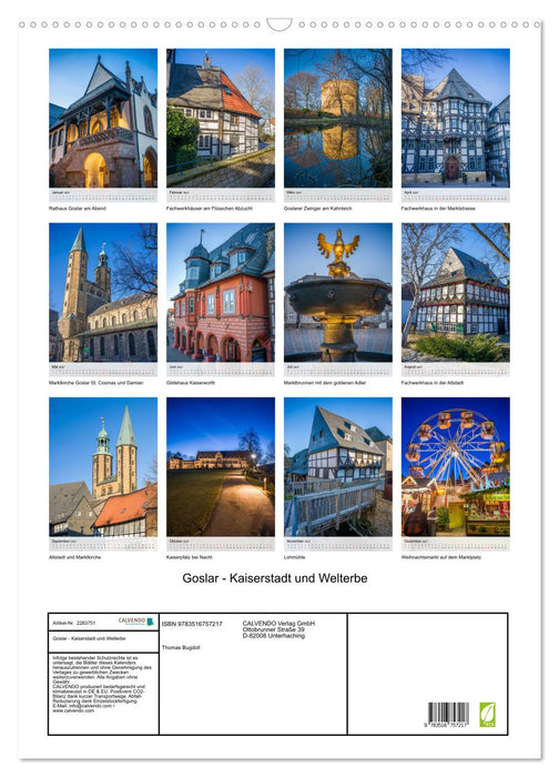 Goslar - Kaiserstadt und Welterbe (CALVENDO Wandkalender 2027)