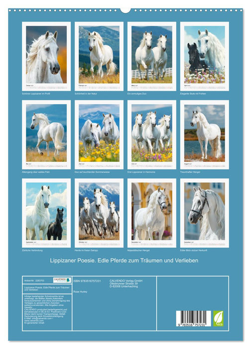 Lippizaner Poesie. Edle Pferde zum Träumen und Verlieben (CALVENDO Premium Wandkalender 2027)