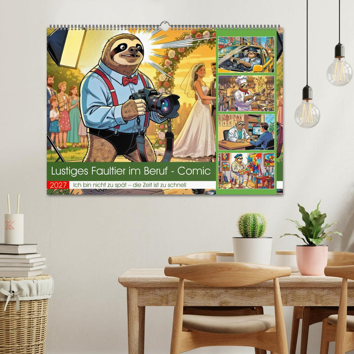 Lustiges Faultier im Beruf - Comic (CALVENDO Wandkalender 2027)