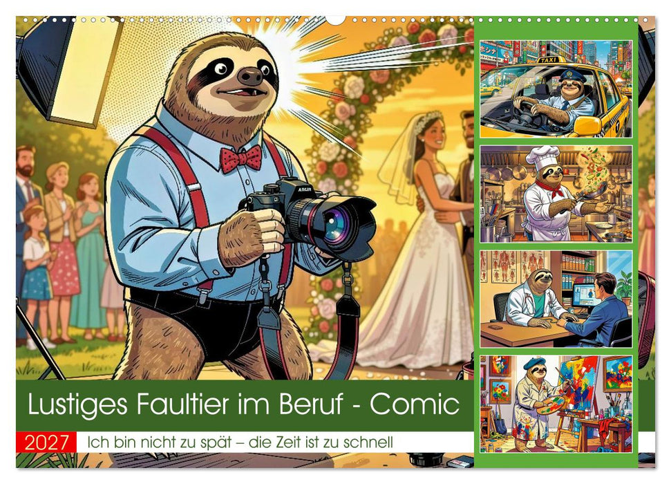 Lustiges Faultier im Beruf - Comic (CALVENDO Wandkalender 2027)