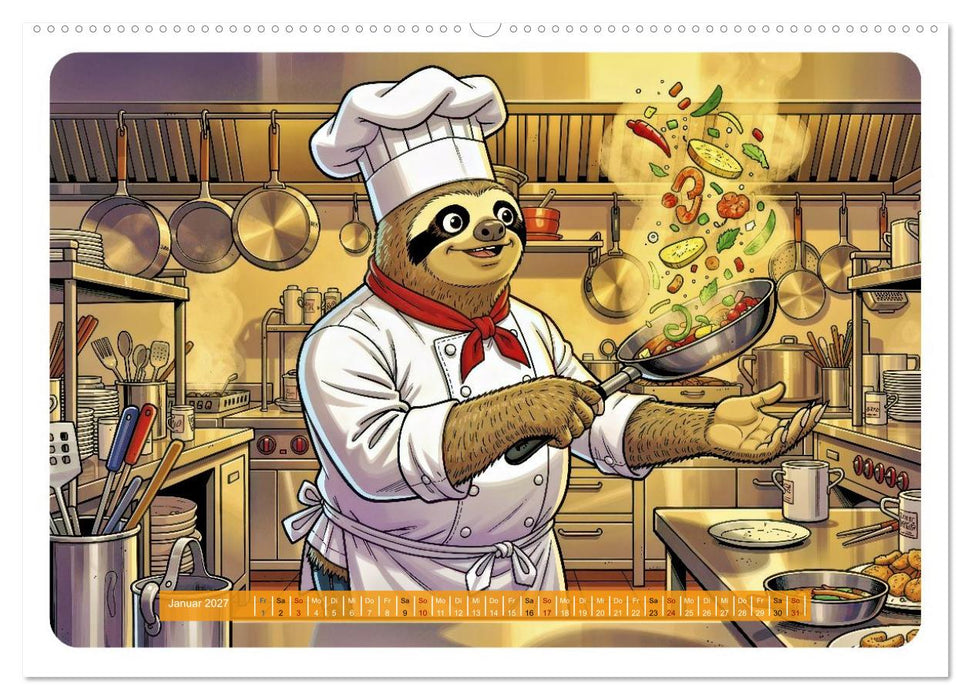 Lustiges Faultier im Beruf - Comic (CALVENDO Wandkalender 2027)