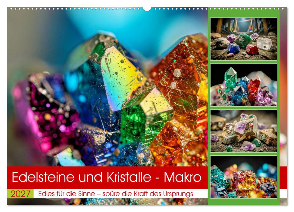 Edelsteine und Kristalle - Makro (CALVENDO Wandkalender 2027)