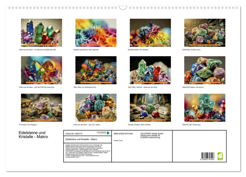 Edelsteine und Kristalle - Makro (CALVENDO Wandkalender 2027)