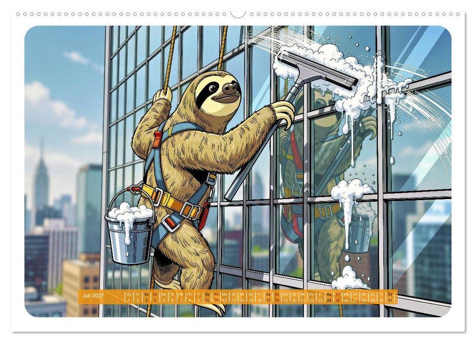 Lustiges Faultier im Beruf - Comic (CALVENDO Premium Wandkalender 2027)