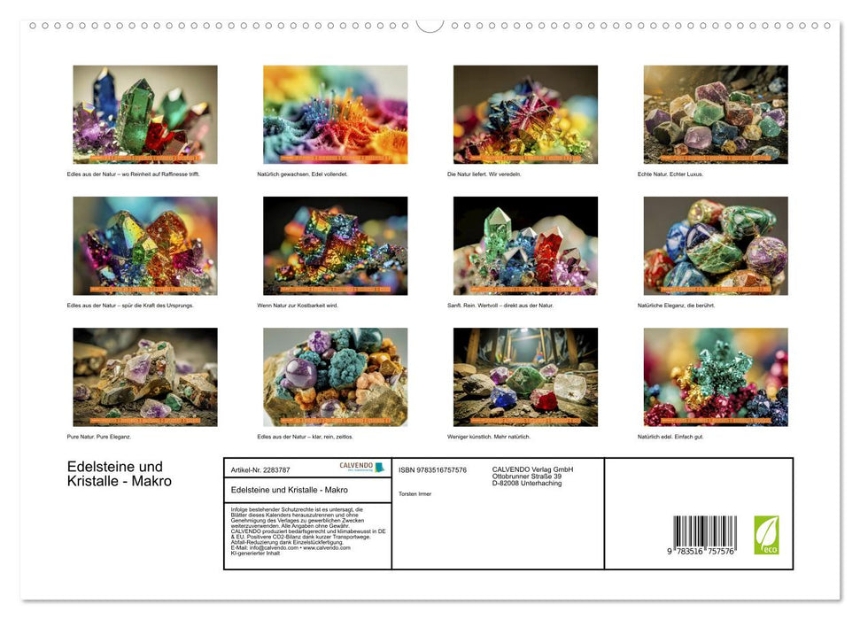 Edelsteine und Kristalle - Makro (CALVENDO Premium Wandkalender 2027)