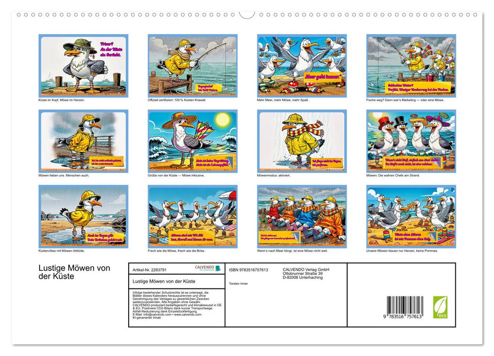 Lustige Möwen von der Küste (CALVENDO Premium Wandkalender 2027)
