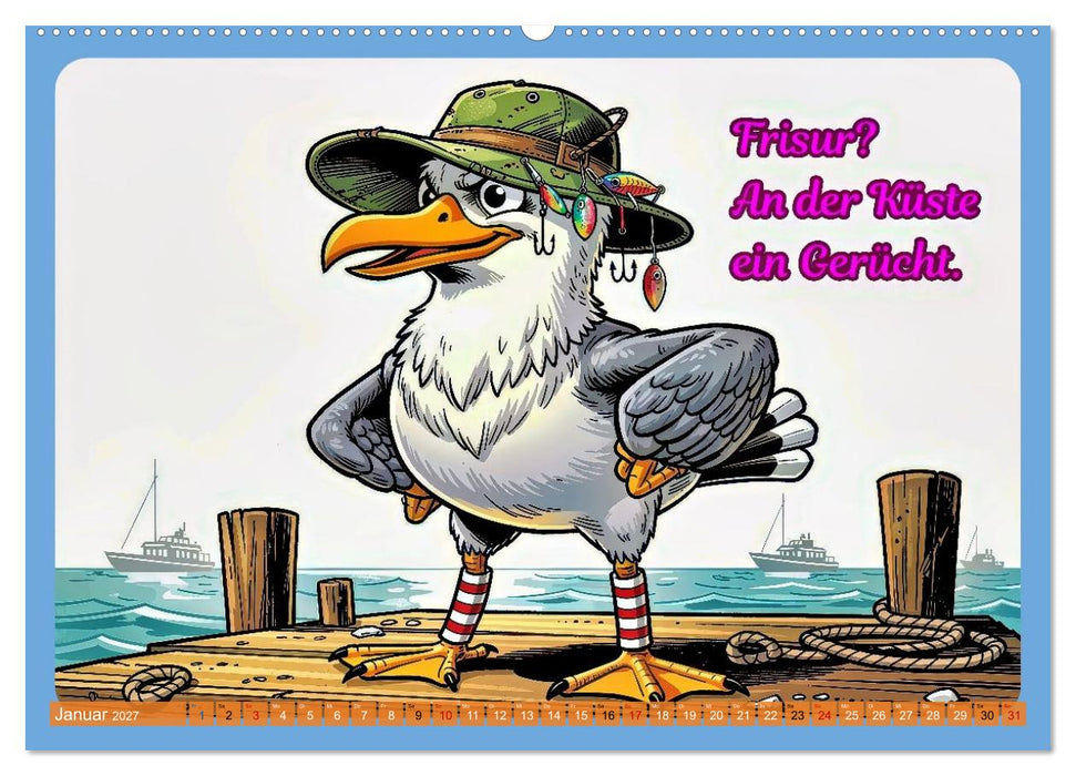 Lustige Möwen von der Küste (CALVENDO Premium Wandkalender 2027)