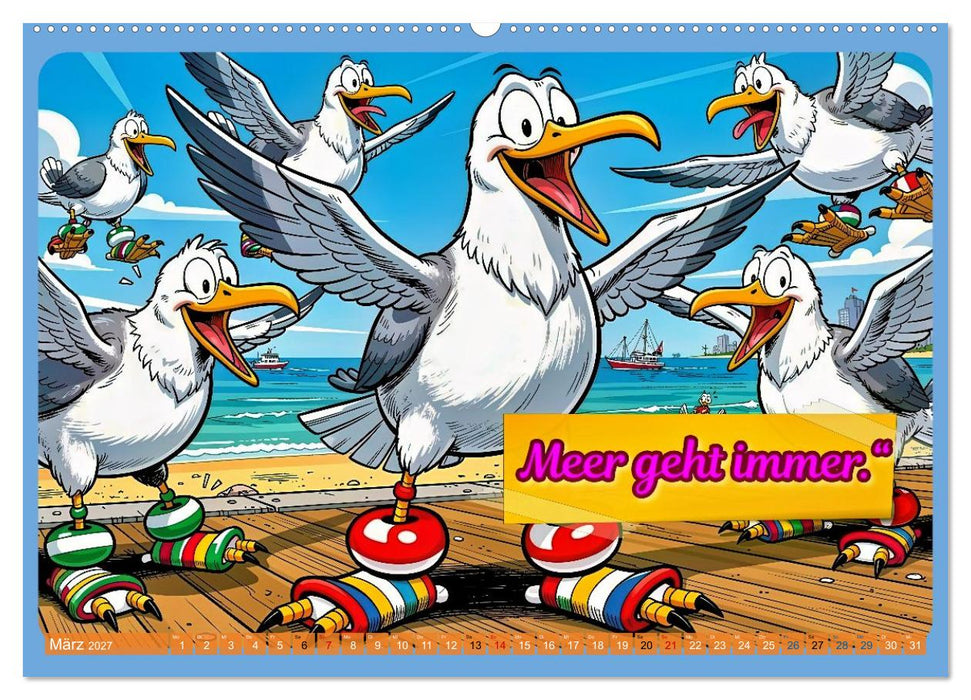 Lustige Möwen von der Küste (CALVENDO Premium Wandkalender 2027)