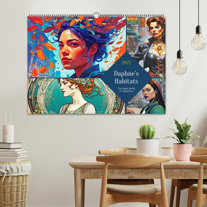Daphne’s Habitats, the Graphic Worlds of a Digital Muse (CALVENDO Monthly Calendar 2027)
