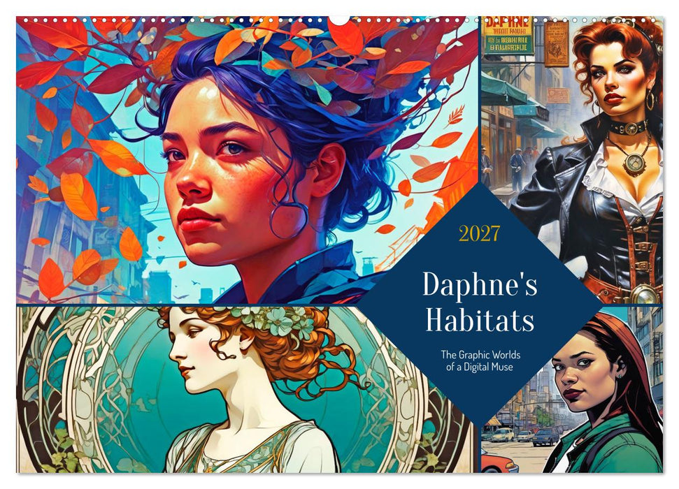 Daphne’s Habitats, the Graphic Worlds of a Digital Muse (CALVENDO Monthly Calendar 2027)