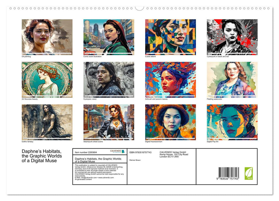 Daphne’s Habitats, the Graphic Worlds of a Digital Muse (CALVENDO Premium-Calendar 2027)