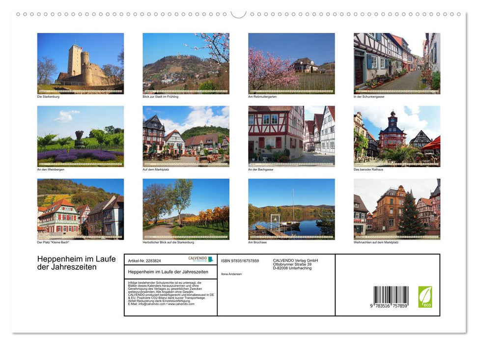 Heppenheim im Laufe der Jahreszeiten (CALVENDO Premium Wandkalender 2027)