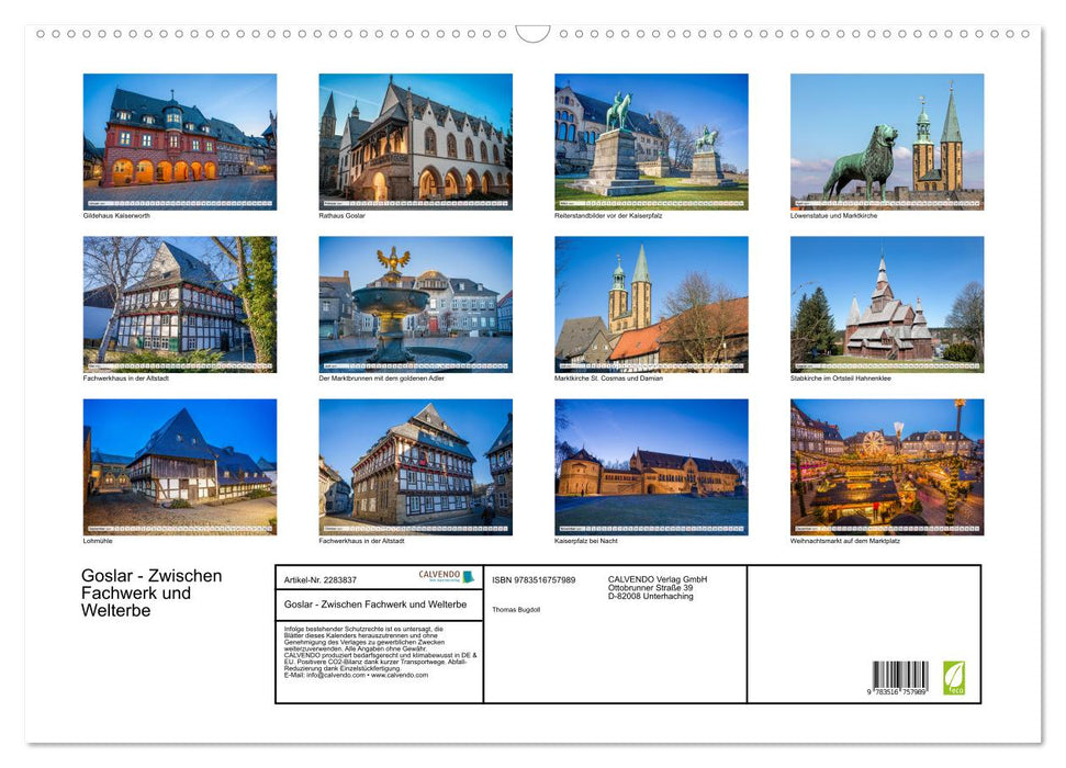 Goslar - Zwischen Fachwerk und Welterbe (CALVENDO Wandkalender 2027)