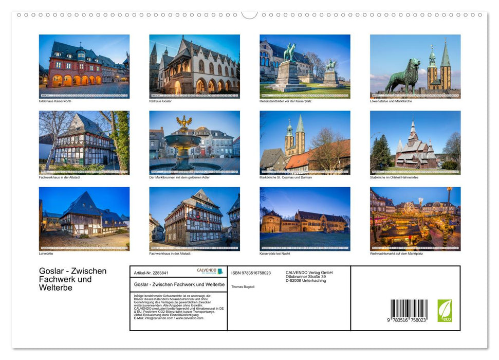 Goslar - Zwischen Fachwerk und Welterbe (CALVENDO Premium Wandkalender 2027)