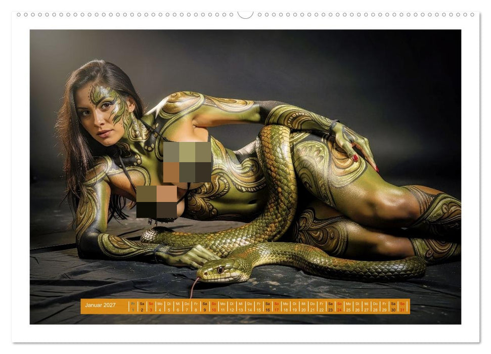 Body Painting mit Schlange (CALVENDO Wandkalender 2027)