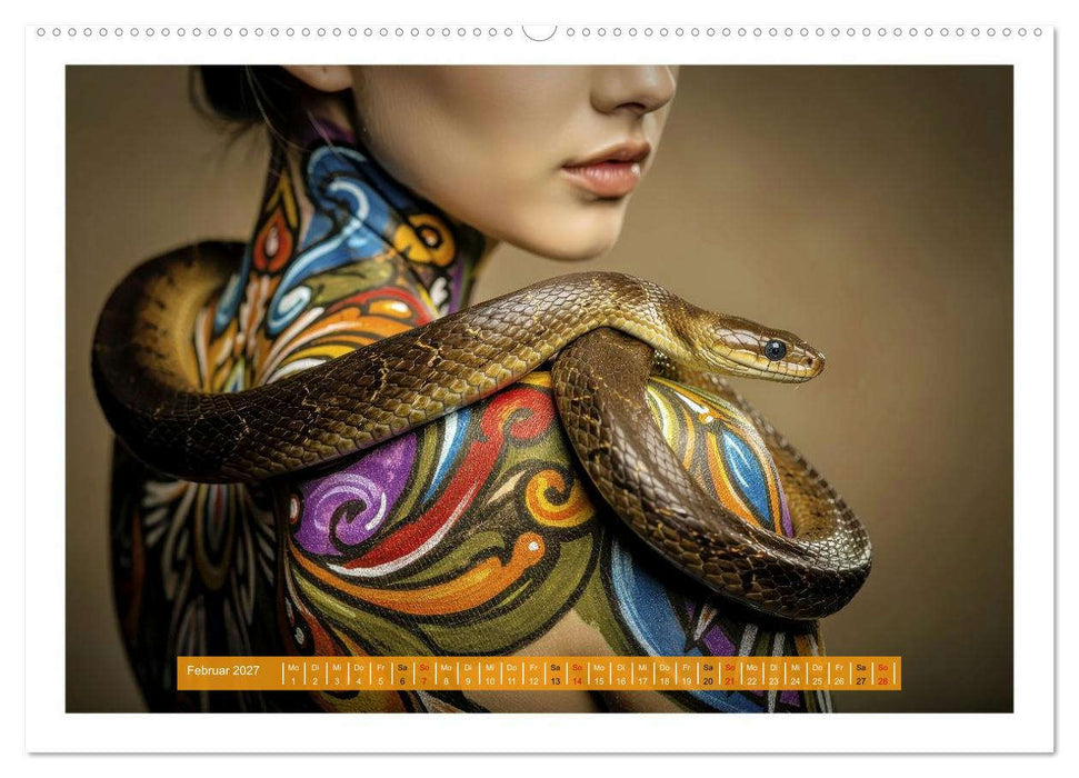 Body Painting mit Schlange (CALVENDO Wandkalender 2027)