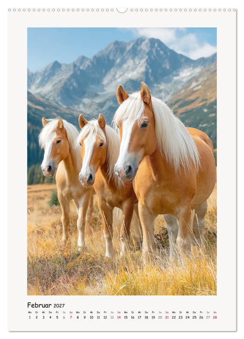 Berge und Mähnen. Haflinger zwischen Alm, Sonne und Freiheit (CALVENDO Wandkalender 2027)