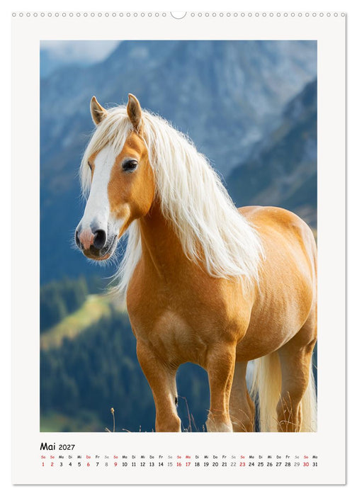 Berge und Mähnen. Haflinger zwischen Alm, Sonne und Freiheit (CALVENDO Wandkalender 2027)