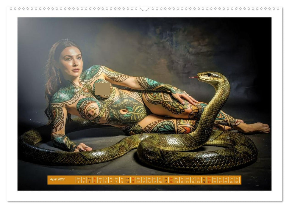 Body Painting mit Schlange (CALVENDO Premium Wandkalender 2027)