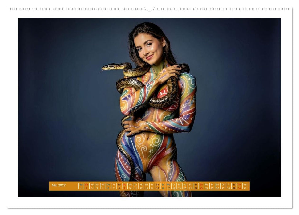 Body Painting mit Schlange (CALVENDO Premium Wandkalender 2027)