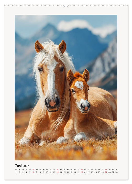 Berge und Mähnen. Haflinger zwischen Alm, Sonne und Freiheit (CALVENDO Premium Wandkalender 2027)