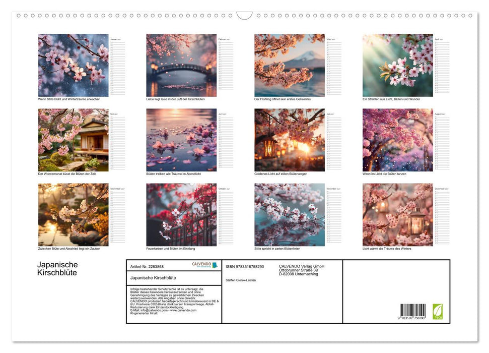 Japanische Kirschblüte (CALVENDO Wandkalender 2027)
