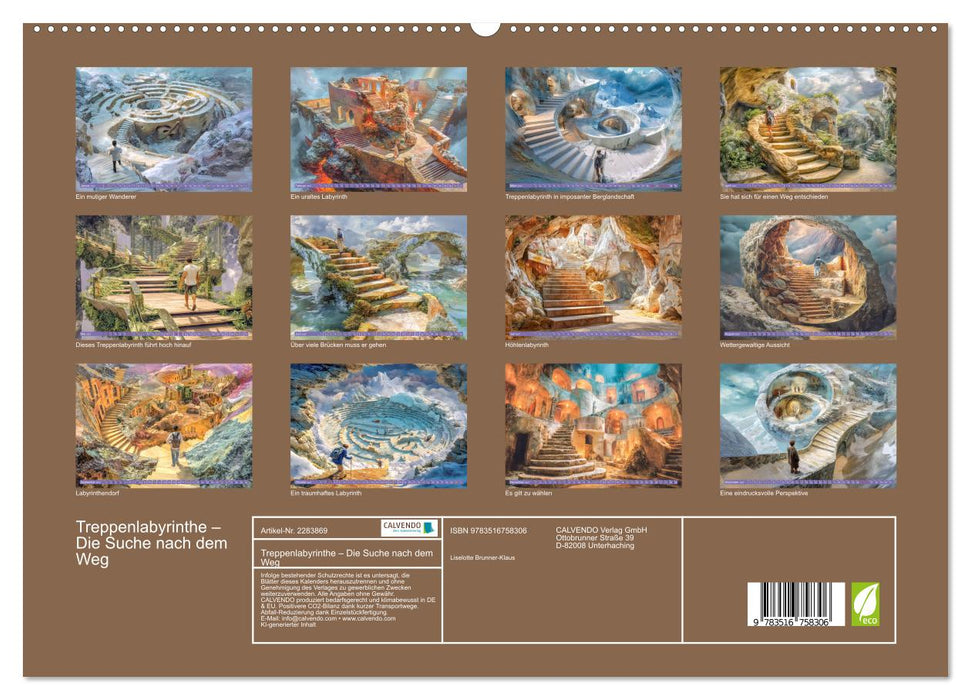 Treppenlabyrinthe – Die Suche nach dem Weg (CALVENDO Premium Wandkalender 2027)