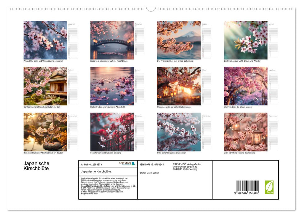Japanische Kirschblüte (CALVENDO Premium Wandkalender 2027)